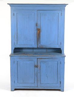 Pennsylvania Blue Painted Dutch Cupboard