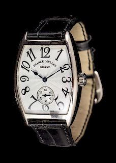 * An 18 Karat White Gold Ref. 7502 S6 MM Casablanca Cintree Curvex Wristwatch, Franck Muller, Circa 2001,