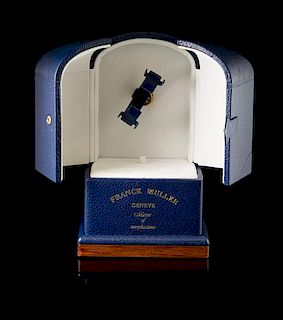 A Blue Leather Watch-Winding Case, Franck Muller,