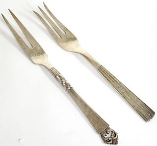 2 Vintage Danish Sterling Serving Forks