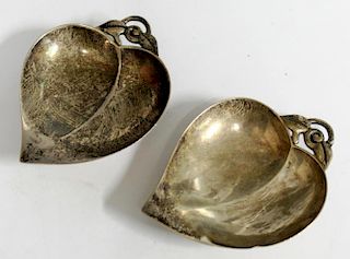 Pair of Tiffany Sterling Leaf-Form Nut Dishes