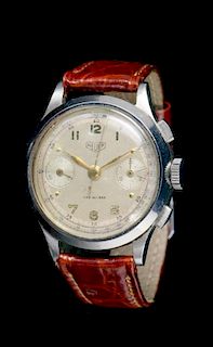 * A Stainless Steel Chronograph Wristwatch, Heuer, Circa 1950,