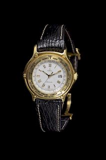 * An 18 Karat Yellow Gold GMT Voyager Automatic Wristwatch, Ebel,