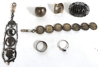 7 Vintage Silver & Coin Jewelry Articles