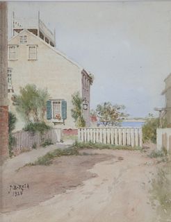 Jane Brewster Reid Watercolor on Paper "Gorham's Court Nantucket"