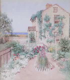 Jane Brewster Reid Watercolor on Paper "Chopping Bowl Tea Room 22 Union Street, Nantucket""