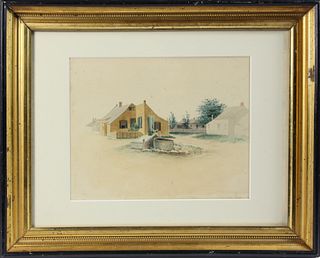 Jane Brewster Reid Watercolor on Paper "Siasconset, Nantucket Water Pump"