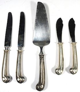 5 Pieces of Tuttle "Onslow" Sterling Flatware
