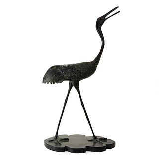 Chinese Carved Wood Crane Figure