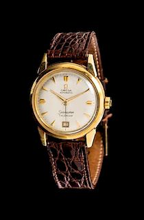 A 14 Karat Yellow Gold Ref. 2627 SC Seamaster Calendar Wristwatch, Omega, Circa 1950,