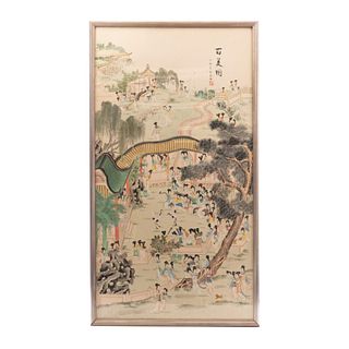Framed Shi Xiang Hundred Ladies Painting