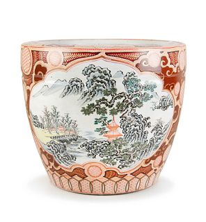 A Japanese Porcelain Jardiniere