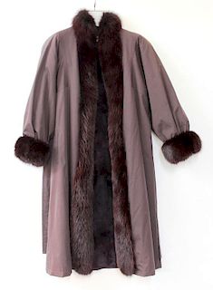 Charles Romain Vintage Fox & Rabbit Fur-Lined Coat