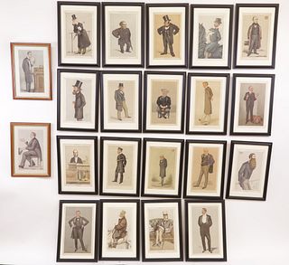 Twenty-one Antique Vanity Fair Lithographs of Distinguished Gentlemen