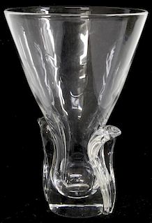 Mid-Century Modern Steuben "Lyre" Crystal Vase
