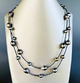 Tahitian Baroque South Sea Pearl and Spinel Necklace