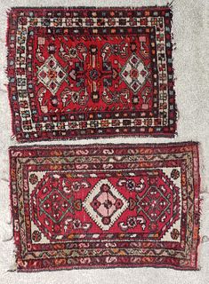 Two Hand Woven Vintage Persian Tribal Wool Rug Oriental Carpet Mats
