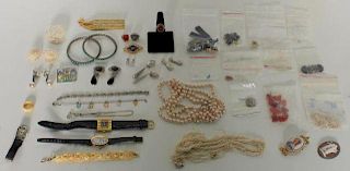 JEWELRY. Assorted Gold, Costume and Silver Jewelry