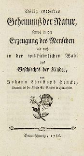 Hencke, Johann ChristophVoellig entdecktes Geheimniß der Natur, sowohl in der Erzeugung des Menschen, als auch in der willk
