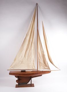 Fully Rigged Pond Boat, 19th Century