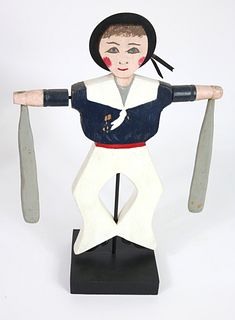 Folk Art Nantucket Sailor Whirligig Attributed to Lincoln Ceely