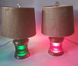 Pair of Vintage Port and Starboard Brass Ship's Lights