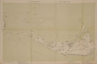 Antique 1891 George H. Walker Massachusetts Atlas Plate Map of Nantucket Island