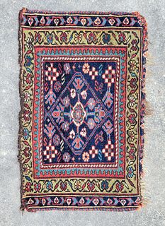 Antique Kurdish Carpet Bag Face Rug