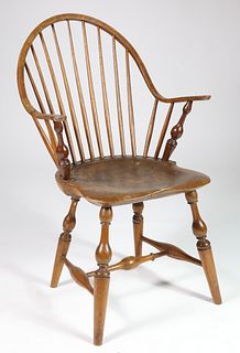 American Bow Back Windsor Armchair, 18th Century