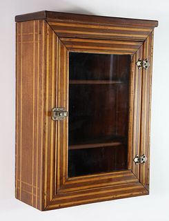 Antique American Boldly Inlaid Hanging Cabinet