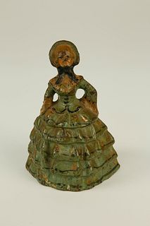 Antique Cast Iron Painted Southern Belle Doorstop