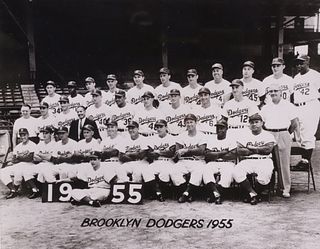 Brooklyn Dodgers Baseball Team Photograph, circa 1955
