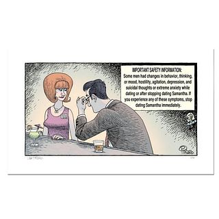 Bizarro! "Date Samantha" Numbered Limited Edition Hand Signed by Creator Dan Piraro; Letter of Authenticity.