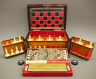 Victorian Traveling games box