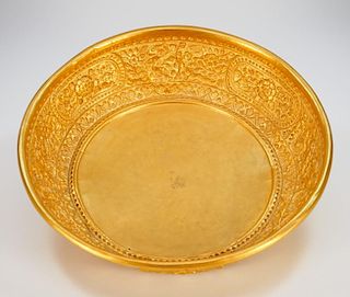 Asian 22kt gold offering bowl