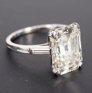 6.72ct Emerald Cut diamond ring