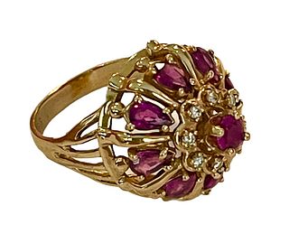 Diamond and Ruby Gold Ring
