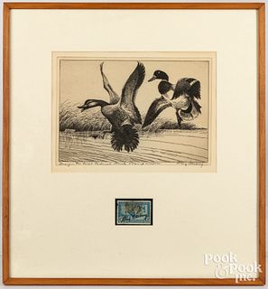 Jay Norwood Darling Federal Duck Stamp and etching
