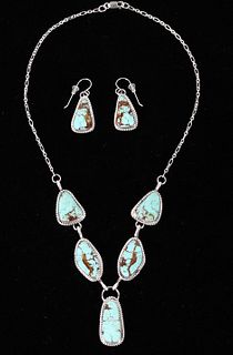 Navajo B B Tsosie Dry Creek Necklace & Earrings
