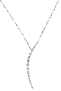 Crescent Diamond & 14k White Gold Necklace