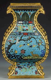Fine Antique Chinese Cloissone Vase, Signed