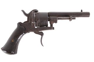 19th C. Belgian Folding Trigger Pinfire Revolver