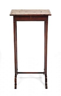 An English Mahogany Work Table, Height 28 x width 15 x depth 10 3/4 inches.