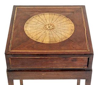 A George III Mahogany Puzzle Box, Height 28 x width 13 x depth 13 inches.