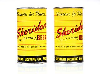 Two Sheridan Export Beer Flat Top Cans c. 1940-50s