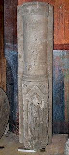 Large Antique Indian Carved Stone Temple Column