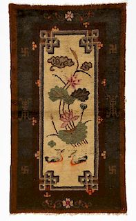 Antique Mongolian Rug: 2'11'' x 5'2'' (89 x 157 cm)