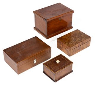 AMERICAN / ENGLISH MINIATURE BOXES, LOT OF FOUR