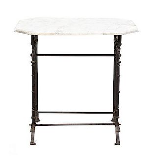 A Marble Top Occasional Table, Height 30 1/2 width 32 x depth 23 inches.