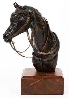 LESLIE SPANO (AMERICAN, 20TH CENTURY) BRONZE HORSE SCULPTURE